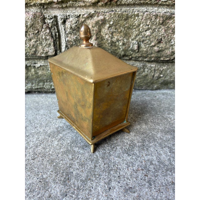 Vintage Brass Decorative Box With Feet For Sale - Image 9 of 14