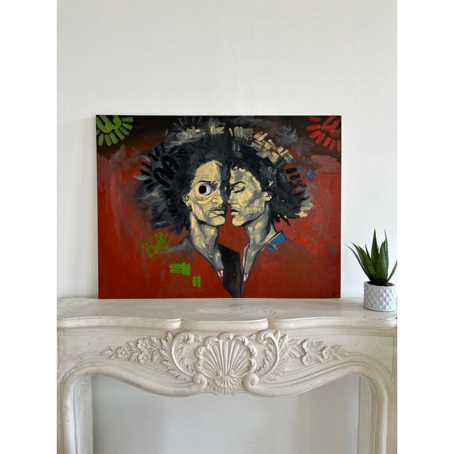 Twin Warriors, Oil on Canvas, Seromo Okoro (2026) For Sale - Image 4 of 4
