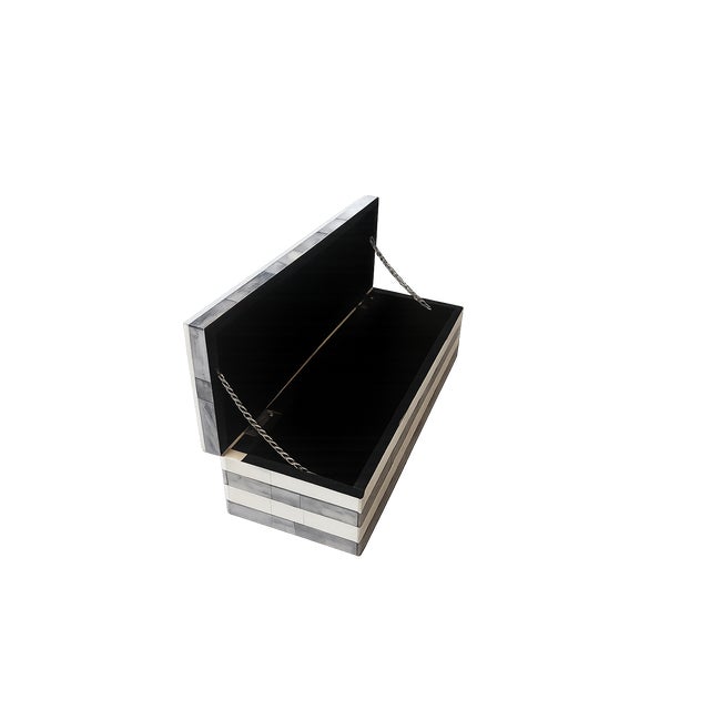 Up for your consideration is a striking, elongated rectangular decorative box featuring a beautifully executed tessellated...