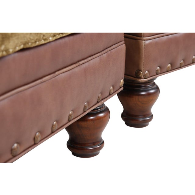 Early 21st Century Southwood Traditional Upholstered Ottomans, a Pair For Sale - Image 5 of 7