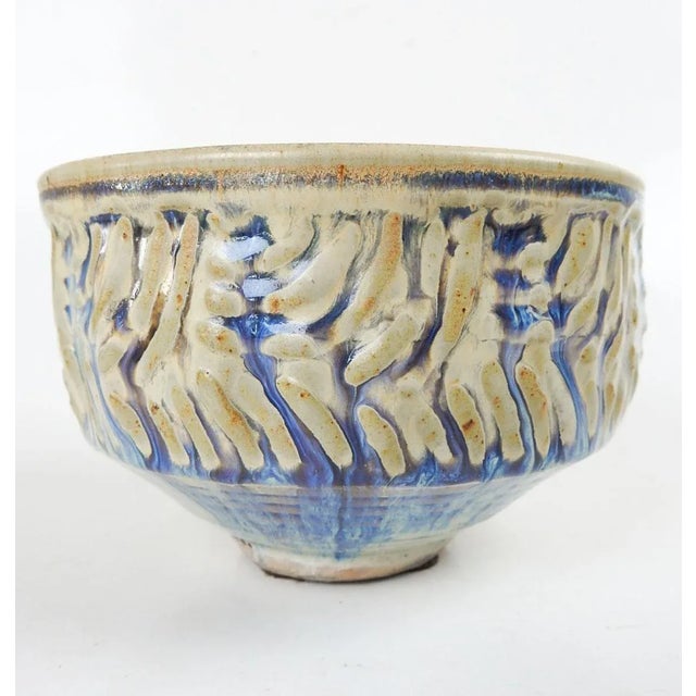 Contemporary Contemporary Blue Taupe Studio Pottery Bowl For Sale - Image 3 of 6