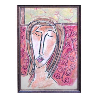 Modernist Self Portrait of the Artist by Bren Bauer For Sale