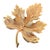 Vintage Textured Goldtone Maple Leaf Brooch For Sale