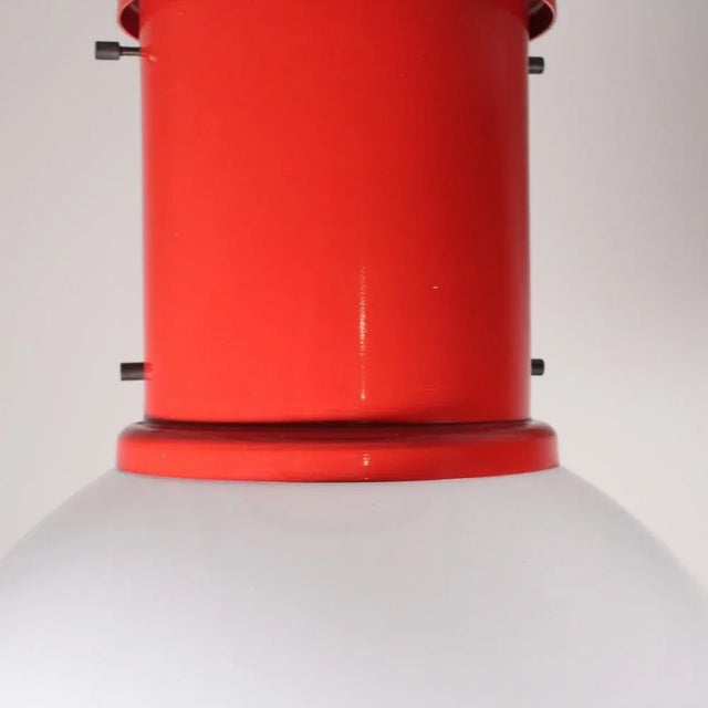 Small Red Ceiling Lamp by Roberto Menghi Fontana Arte For Sale - Image 10 of 12