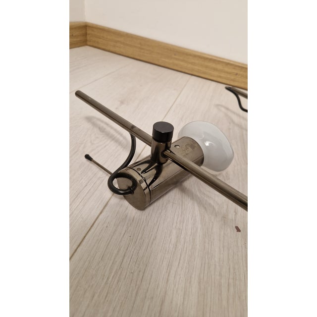 Vintage Wall Lamps in Burnished Chrome by Tito Agnoli for Oluce, 1960s, Set of 2 For Sale - Image 15 of 16