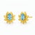 Sculptural Topaz Lotus Stud Earrings. Textured Lotus Flower Stud Earrings with Pear-Cut Topazes. Nature-Inspired Topaz...