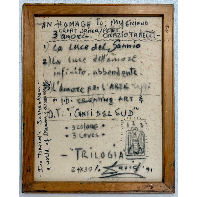 Yellow Ivo David, Italian American Surrealist Oil Painting Ivo David Trilogia Chromatic Surrealism, 1991 For Sale - Image 8 of 16