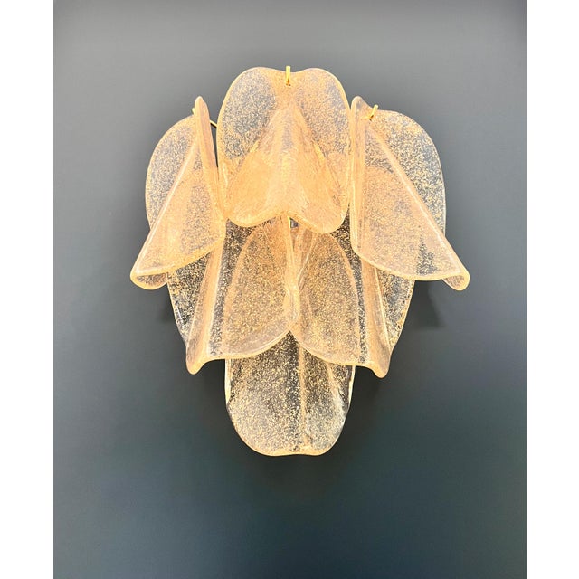 Vintage Gold Murano Glass Petal Wall Sconces from Rondini, 1990s, Set of 2 For Sale - Image 14 of 16