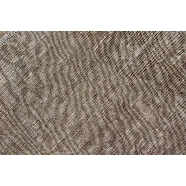 Antique Turkish Oushak Rug in Taupe, Soft Brown and Faded Beige For Sale - Image 9 of 9
