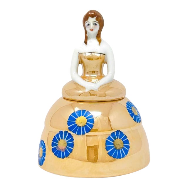 Noritake Figural Lusterware Inkwell, M-Japan, Hand Painted, Cataloged Example For Sale