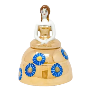 Noritake Figural Lusterware Inkwell, M-Japan, Hand Painted, Cataloged Example