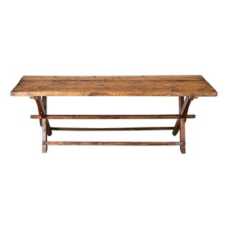 French 19th Century Alpine Pine & Oak Cheesemaker 's Table For Sale