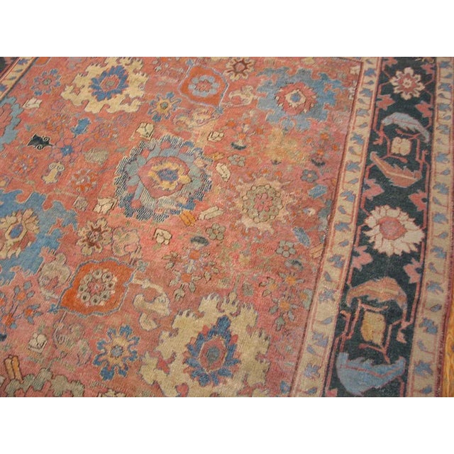Mid 18th Century Excellent Orange Salmon Color With Special Medallion Design Antique Persian N E Rug For Sale - Image 5 of 6