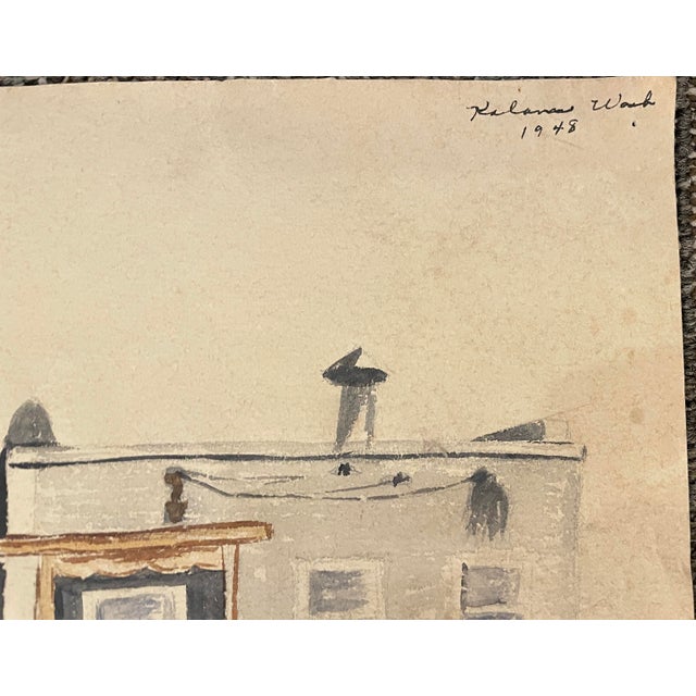 1948 watercolor on paper of Kalama Washington by Northwest artist GE Matthews. Signed, dated and inscribed cooer right,...