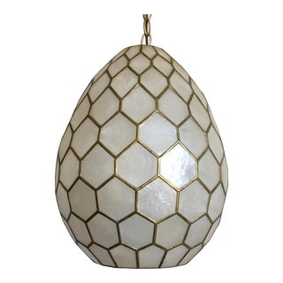 Honeycomb Capiz Shell Pendant Light For Sale
