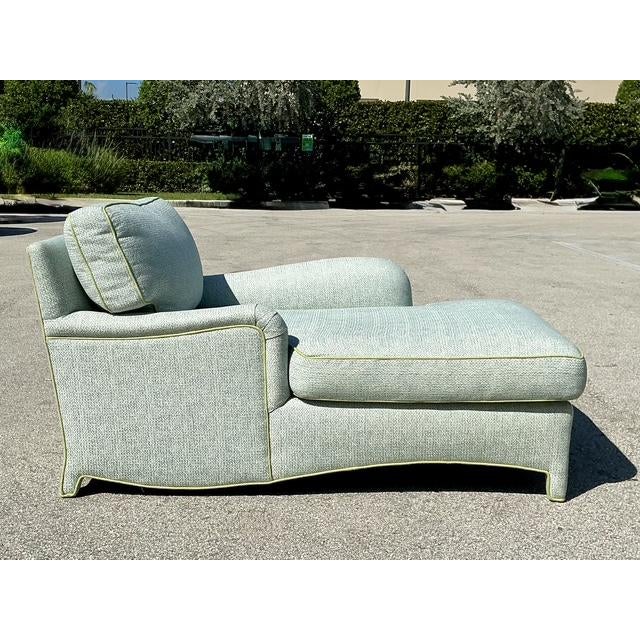 Vintage Contrast Welt Chaise Lounge For Sale In West Palm - Image 6 of 12