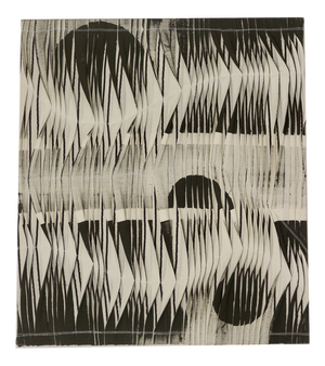 Textile Sculpture Board with Wave and Relief Effect in Charcoal Shades