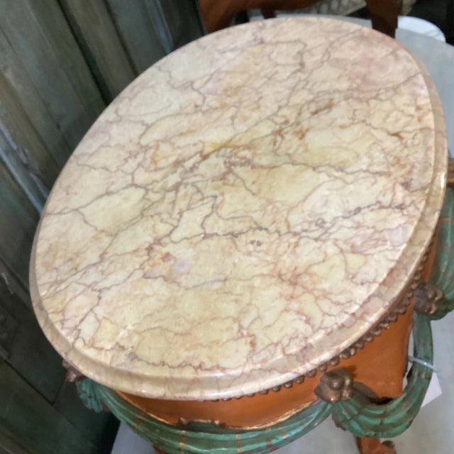 Early 20th Century Early 20th Century Petite Burnt-Orange Side Table From Italy For Sale - Image 5 of 12