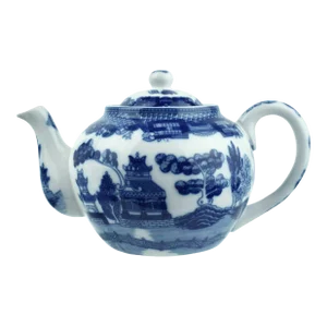Late 20th Century Blue Willow Design Teapot