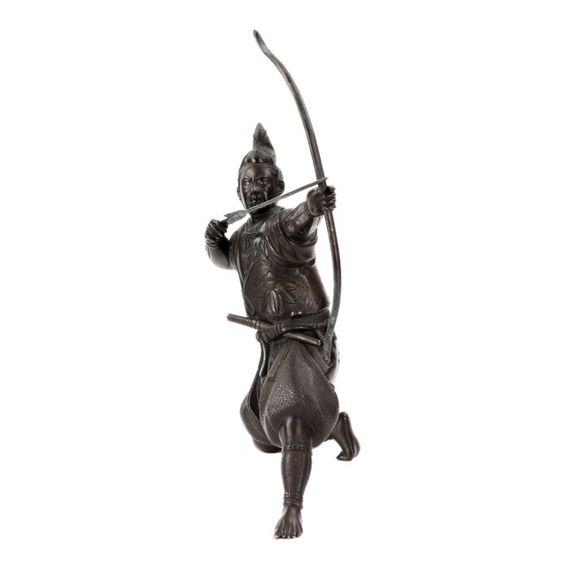 Japanese Bronze Figure of Samurai Archer, 1800s For Sale - Image 3 of 8