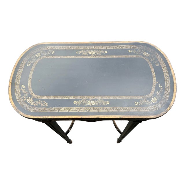 Antique Asian Chinoiserie Japanned Table For Sale