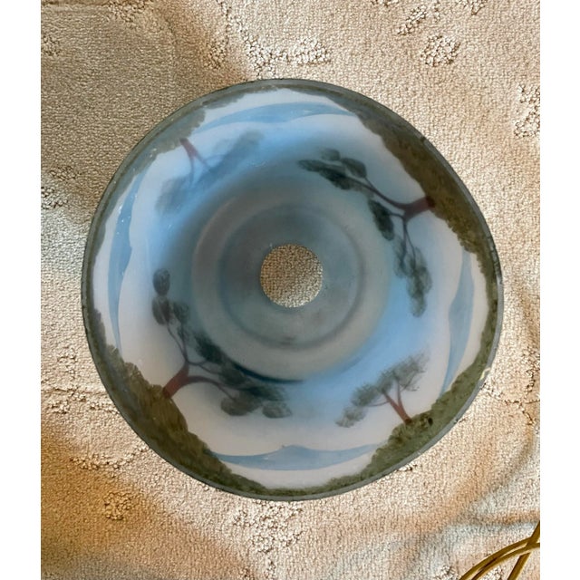 Early 20th Century Art Deco Floor Bridge Lamp With Painted Shade For Sale In Cleveland - Image 6 of 12