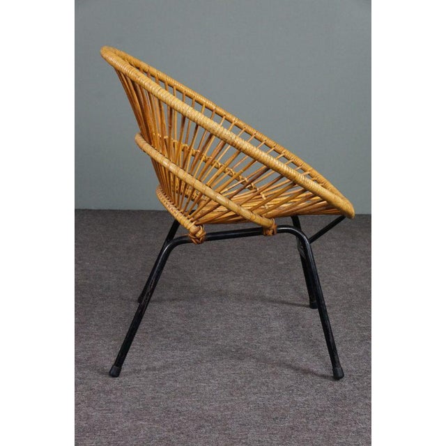 Dutch Rattan Lounge Chair, 1960s For Sale - Image 3 of 9