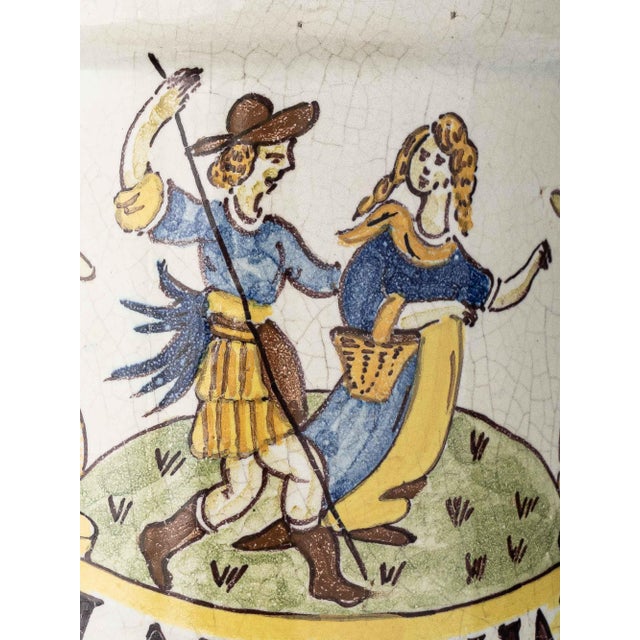 Italian Renaissance Revival Albarello Apothecary Jar Table Lamp, 19th Century For Sale - Image 5 of 12