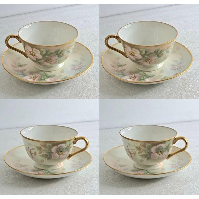 SKU: OT 3314 1950s Royal Sealy Japan 11pc Tea Set Hand Painted Floral Gold L.S. Katsushige Signed Up for sale is a...