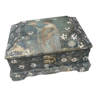Ethereal - Hand Painted and Embellished Decorative Box For Sale
