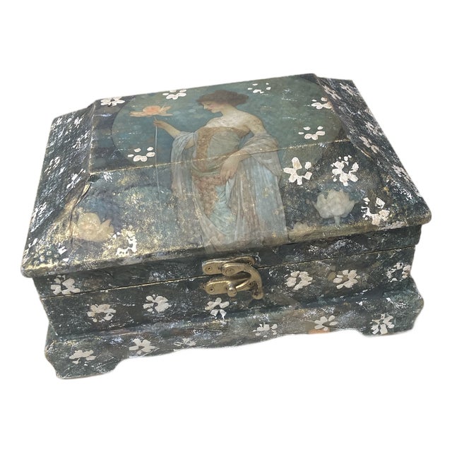 Ethereal - Hand Painted and Embellished Decorative Box For Sale