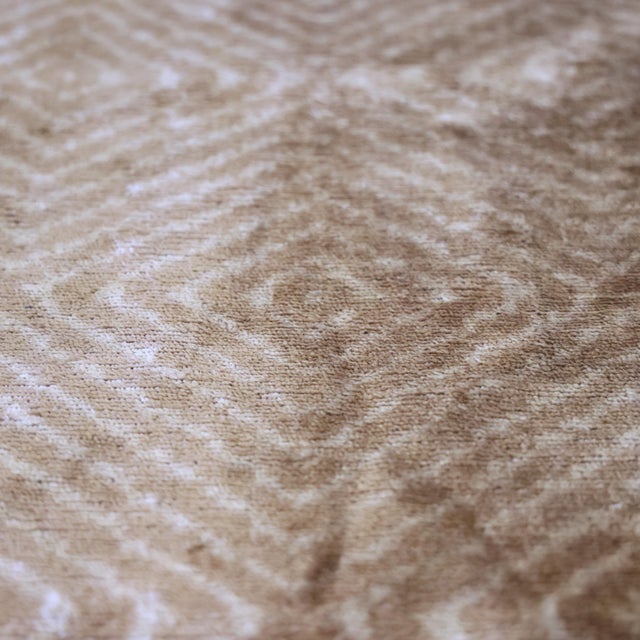Textile Champagne Diamond Silk Velvet Lumbar Pillow 16x24 | Handmade Neutral Designer Accent Pillow For Sale - Image 7 of 8