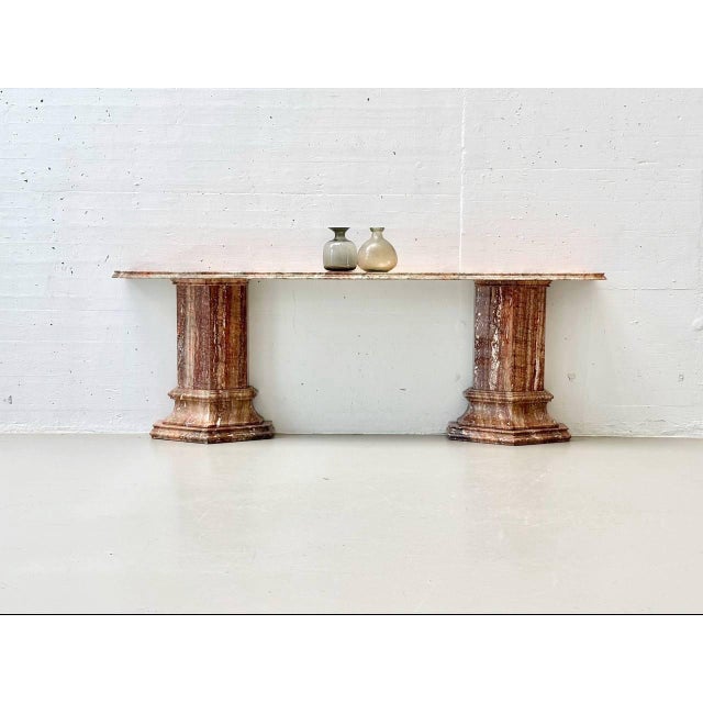 Console Table in Reddish-Brown Marble, Italy For Sale - Image 13 of 18