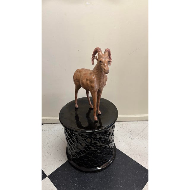 Mid-Century Leather American Style Ram For Sale - Image 9 of 11