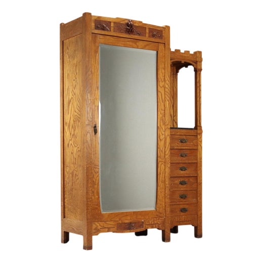 Liberty Wardrobe in Oak with Mirror For Sale