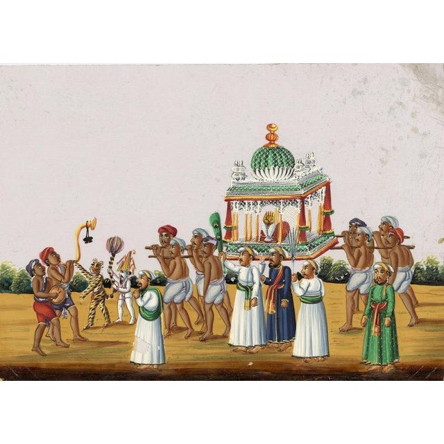 An original Indian Company School gouache painting c.1850 – Procession at the Muharram.A fantastically vivid Indian...