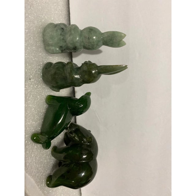 Vintage Carved Jade Animal Figurines - Set of 4 For Sale - Image 4 of 10