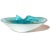 Mid-Century Modern Murano Aqua Blue Copper Aventurine Swirls Vintage Italian Art Glass Scroll Edge Decorative Bowl For Sale - Image 3 of 5