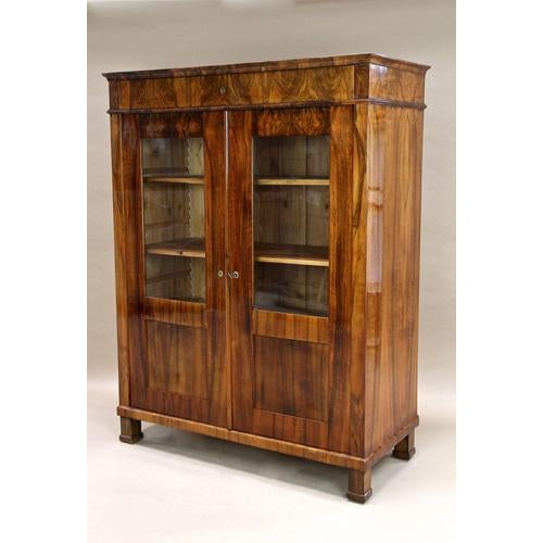 19th Century Biedermeier Walnut Cabinet, Austria, 1835 For Sale - Image 14 of 18