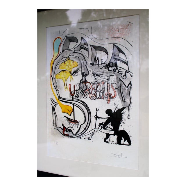Modern S. Dali, Angel of Dada, 1971, Lithograph, Framed For Sale - Image 3 of 9