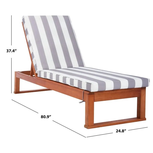 Solano Sunlounger - Natural/Gray Stripe For Sale - Image 4 of 9