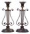 1980s Pair of Mottahedeh Brass Colonial Williamsburg Lyre Candlesticks For Sale