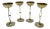 Deco Silver Cordial Small Goblets Shot Glass Set For Sale
