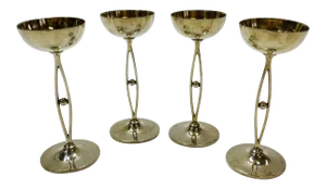 Deco Silver Cordial Small Goblets Shot Glass Set