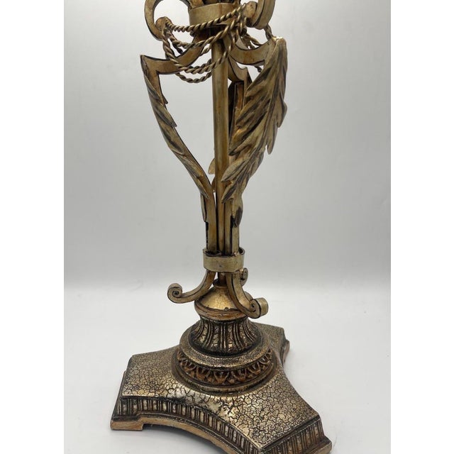 Mid 20th Century Vintage Neoclassical Brass Urn Form Candle Holder For Sale - Image 5 of 7