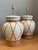 Mid 20th Century Vintage Ceramic and Rattan Table Lamps - Pair For Sale - Image 5 of 14
