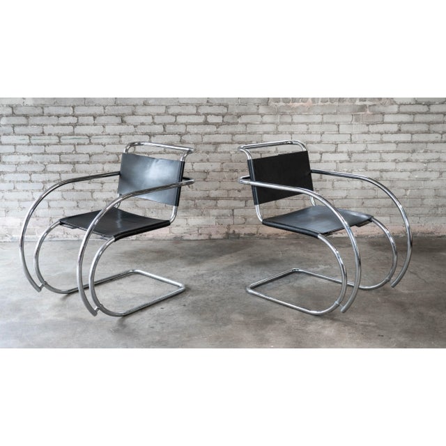 Knoll Vintage Mid Century Chairs Mies Van Der Rohe 'Mr20' Attr. Chairs - A Pair For Sale - Image 4 of 18