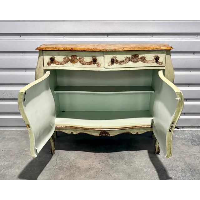Early 20th Century Early 20th Century Italian Rococo Revival Painted Commode For Sale - Image 5 of 9