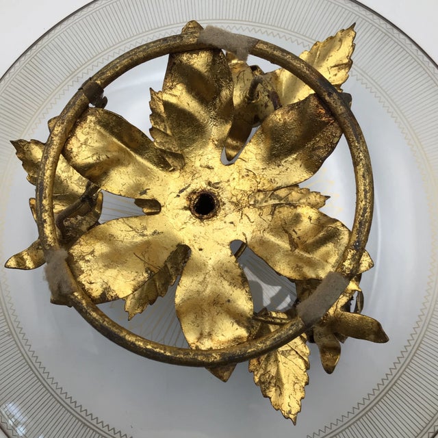 Italian Flamingo Gold Barrel Crystal Tole Cake/Dessert Plate For Sale - Image 10 of 13