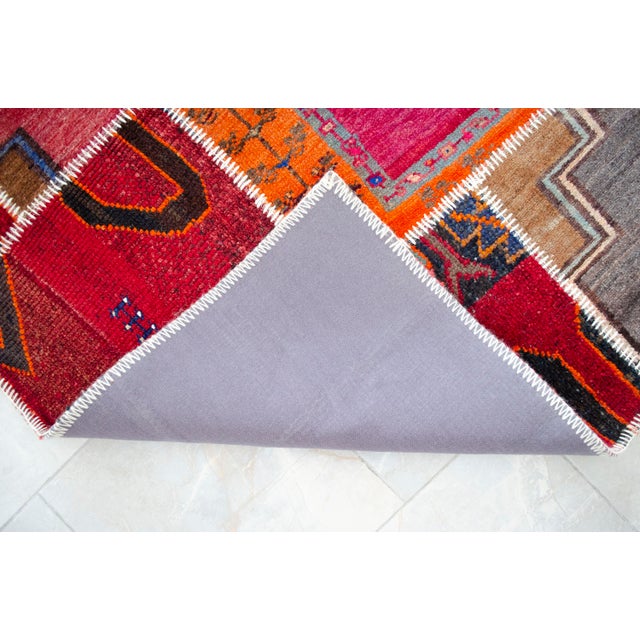 Vibrant Pink & Red Turkish Rug Hand Knotted Handstitched Art - 5'7"x7'10" For Sale - Image 11 of 12